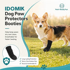 IDOMIK Dog Boots for Injured Paw, Soft Dog Booties to Prevent Licking | Breathable Dog Paw Protector, Dog Shoe with Non-Slip Sole & Adhesive Strap, Fits Small to Large Dogs,Black,XL