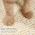 VIVAGLORY Cat Litter Mat Softgrip Litter Trapping Mat, 35"× 25", Beige | Litterbox Rug Box Catcher for Indoor & Floor, Easy Clean Washable Less-Mess Waterproof for Cat