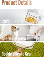 5-10 lb Airtight Dog Food Storage Container, White | Large airtight bin with pop-lock lid and clear body; stores 5-10 lb of dry dog food, cat treats, rice, or flour.