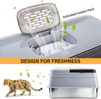XXXL Stainless Steel Litter Box for Big Cats, Jumbo Metal Litter Box | 14" High Sides, Adult Cats，Multiple Cats,Extra Large Cat Litter box With Lid/Cover, Never Absorbs Odors, 28"x20"x14"