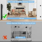 PRObebi Retractable Baby & Dog Gate - Extends to 110" Wide, 34" Tall, for Stairs, Doorways, Hallways, Outdoor, Deck, Porch