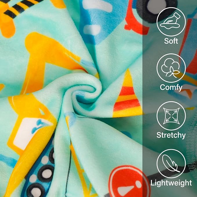 KYEESE Dog Pajamas Velvet Dog Pajamas Small Sized Dogs Soft Dogs Clothes Pjs with Construction Vehicles Pattern Stretchy Pet Jammies Coat Comfy Pet Onesie Costume, X-Large