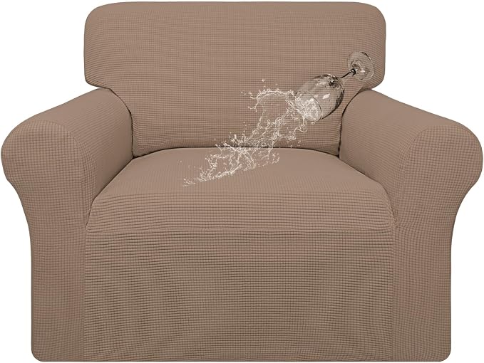 Easy-Going 100% Waterproof Oversized Chair Couch Cover, Stretch Sofa Cover | Dual Waterproof Sofa Slipcover, Leakproof Furniture Protector Against Stain Spill from Kids, Pets, Dog, Camel
