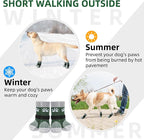 PUPTECK Anti Slip Dog Socks with Double Grippers for Hardwood Floors, Shoes for Hot/Cold Pavement, Boots & Paws Protectors to Prevent Licking, Traction Booties for Senior Small Large Dogs