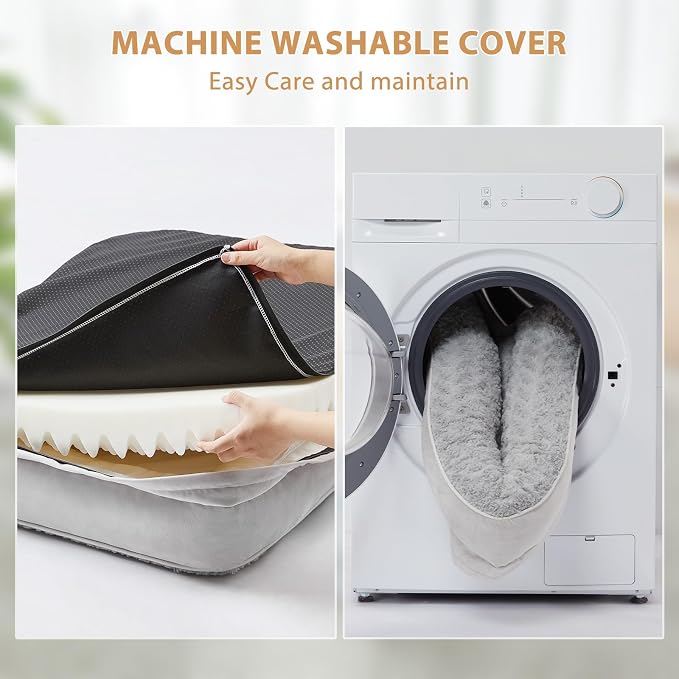 BFPETHOME Orthopedic XL Dog Beds Large Sized Dog, Washable Couch Bed | Washable Removable Cover, Waterproof Lining, Non-Slip Bottom, Large Pet Sofa for Senior Dogs, Cozy Sleeping Bed, Silver Grey
