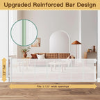 Reinforced 120 Inch Retractable Baby Gates for Doorway, Bottom Anti-Crawl 10 Foot Extra Long Baby Gate, Indoor/Outdoor Retractable Dog Gate for Doorway, Extra Wide Pet Gates for Wide Openings, White