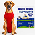 SurgiSnuggly Surgery Recovery Suit for Dogs, Female Spay or Male Neuters, A Surgical Onesie E Collar Dog Cone Alternative for After Surgery Procedures Fits Large, XL and Giant Dogs - 2XL Red EC