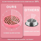TOBYTO Slow Feeder Dog Bowls Large Medium Breed,Anti-Choking Slow Eating Dog Food Bowl,Non Slip Pet Slower Food Feeding Bowls Large Puzzle Slow Feeder Bloat Stop Maze Dog Dishes,Pink