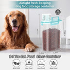 LEAWALK Airtight Small Cat Dog Pet Food Storage Containers BPA Free, with Large Pour Spout/1 Measuring Cup/ 4 Safety Locks and Double-layer Silicone Strip (Clear Blue x 2, 3L-2pack)