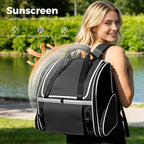 Lekereise Expandable Cat Backpack Carrier for Cats and Small Dogs up to 18 lbs, Widened Interior with 30% More Bottom Space, Rear Expansion up to 80% More Space, Breathable Mesh, Sun Shade, Black