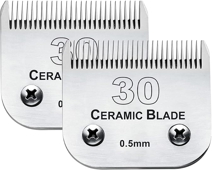 30 Blade Dog Grooming Blades Compatible with Andis/Wahl/Oster Dog Clippers | Detachable Stainless Steel Blade,Size-30, 1/50-Inch Cut Length (64260),2Pack