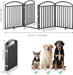 Foldable Pet Fence 80" Wide, 30" Tall,No-Assembly Dog Gate with Door,Black | 4 Panels Metal Folding Freestanding Dog Gate Walk Through,Extra Accordion Puppy Folding Playpen for Doorways, Stairs,House