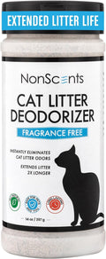 Nonscents Cat litter Deodorizer - Odor Eliminator - 16 ounce | Extends Litter Lifespan, Reduces scooping, Fragrance-free, Unscented, Odor Neutralization, Long-lasting, Non-toxic