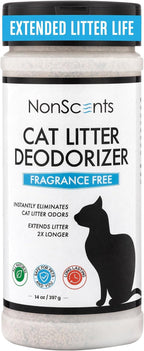 Nonscents Cat litter Deodorizer - Odor Eliminator - 16 ounce | Extends Litter Lifespan, Reduces scooping, Fragrance-free, Unscented, Odor Neutralization, Long-lasting, Non-toxic