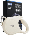 TUG Quest Retractable Dog Leash | 360° Tangle-Free | 26 ft Tape (XL, Cream) | 360° Tangle-Free Retraction, 26 ft Strong Nylon Tape