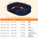 Dwanton Orthopedic Dog Bed for Large Dogs with Gel Memory Foam, Waterproof Dog Sofa, Washable Pet Bed with Four Sided Bolster Cushion, Removable Cover & Non-Slip Bottom, 42", Navy Blue