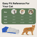 Cat Wrap for Cutting Nails, Self-Adhesive Cat Nail Clipping Restraint Bag, Anti-Scratch Cat Grooming Wrap Swaddle for Meds, SubQ Fluids, Ear Cleaning, Teeth Brushing & Vet Visits,Blue,L