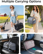 BAGSMART Cat Carrier: Soft-Sided Pet Carrier for Small Medium Cats Dogs Puppy Quilted Collapsible Puffy Travel Bag Up to 20 Lbs Pink