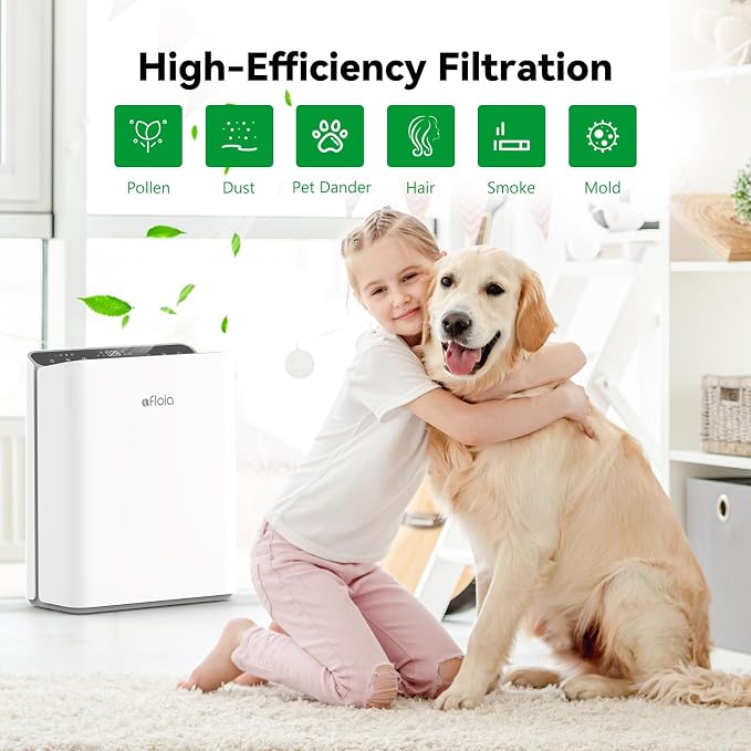 Afloia Europa Replacement Filter | 4-Stage Filtration with Removable Washable Pre-Filter for Pet Hair, Dander, Dust, Pollen, Smoke, Mold and Odors