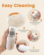 Vacuum Dog Brush for Shedding, 4-in-1 Self-Cleaning Slicker & Undercoat Rake, Deshedding Grooming Tool, Anti-Static, Massage & Combing All In One! | 4-in-1 Grooming, Traps Loose Hair, Self-Cleaning, Slicker Brush, Low Noise, Dogs & Cats, Short & Medium...