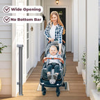 Retractable Baby Gates 2 Pack, 55" Wide Mesh Dog Gate Indoor | 34" Tall Gate for Stairs Doorways Hallways Deck, Child Pet Safety Gate for Indoor Outdoor Home Use, Grey
