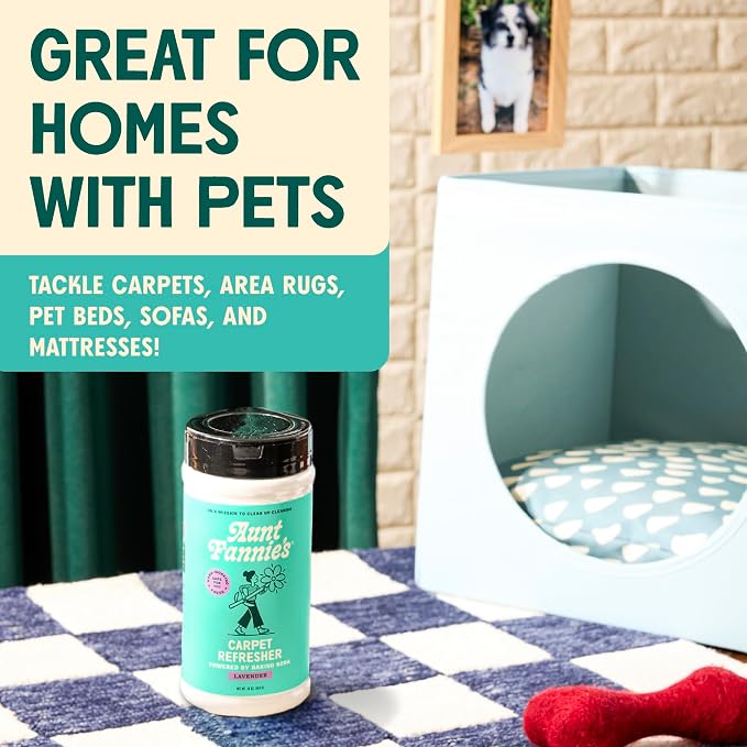 Aunt Fannie's Carpet Refresher Deodorizer, Lavender, 16 oz, Pack of 1 | Neutralizes Dog and Cat Odors, Freshens High-Traffic Areas, Safe for Rugs Carpets & Upholstery, Natural Ingredients