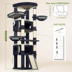 Globlazer Extra Large Heavy Duty Cat Tree, 80in Tall Sturdy Cat Tree Tower for Multiple Indoor Cats Large Adult with Scratching Posts, 2 Spacious Condos with Padding, 2 Soft Perches, S80C, Dark Grey