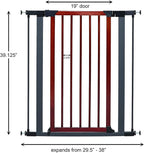 Midwest 39" Walk-Thru Dog Gate, Wooden Door | Steel Frame, Pressure Mounted, Expands 29.5"- 38" Wide, Auto-Close Door, Latch Closure, Includes Two 3" Extensions