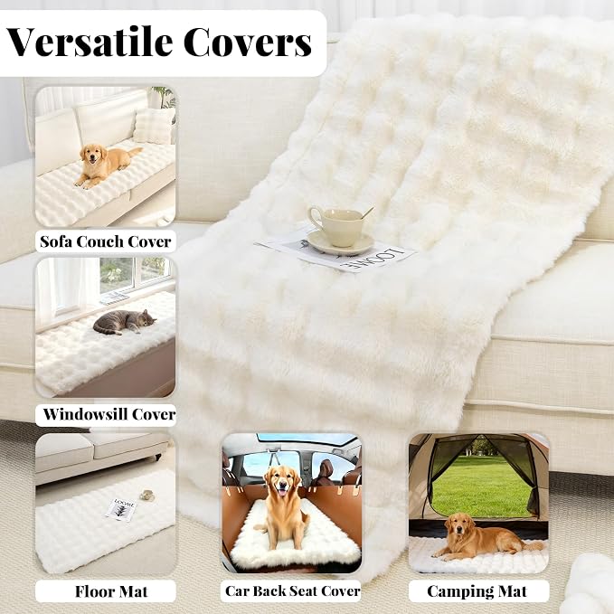 Pet Covers for Couches and Sofas, Couch Protector for Dogs, Couch Covers for 3 Cushion Sofa Pet Friendly Plush Washable Sofa Covers for Dogs Slipcover Anti-Slip Furniture Protector, 27.6"x70.9"