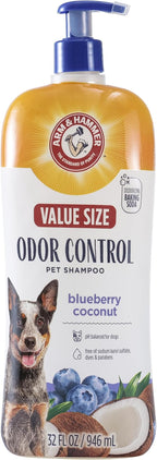 Arm & Hammer for Pets Odor Control Shampoo for Dogs, Blueberry Coconut, Odor Eliminating Dog Shampoo, Dog Deodorizer, 32 Fl Oz
