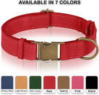 AirTag Dog Collar - Genuine Leather Dog Collar with Apple AirTag Holder and Metal Buckle - Smart GPS Tracking Pet Collars (Red, L, 17"-21" Neck Fit)