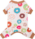 KYEESE Dog Pajamas, Soft Dog Pajamas for Small Dogs Boy Girl, Stretchy Dogs Pjs Velvet Puppy Jumpsuit Sleepwear, Comfy Jammies Lightweight Pet Onesie Outfit, Donut, S