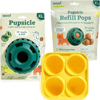 WOOF Starter Pack - Interactive Dog Ball Toy for Boredom - Dog Treat Molds Silicone - Chicken-Flavored Healthy Treats for Dogs - Pupsicle Doggy Enrichment Toy - for XL Pups - 75+ lbs