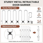 Snagle Paw Extra Tall Metal Retractable Door Barrier, 24.4" Wide 35" Tall Safety Dog Gate for Front Door,Easy Install Retractable Pet Gate for Recreational Vehicle,Doorways