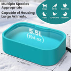 IPOW 1.45 Gal/5.5L Extra Large Heated Water Bowl with 5 Layers Design for Heating & Heat Preservation Provides Drinkable Water & Food in Winter Heated Pet Bowl for Cat Rabbit Chicken Duck Squirrel