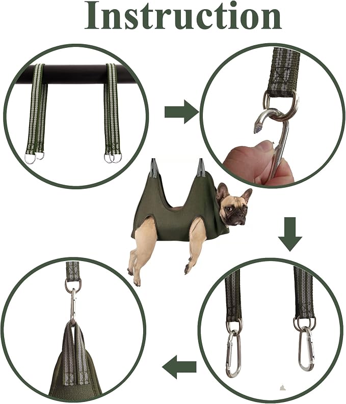 Kkiimatt 10 in 1 Dog Pet Grooming Hammock Harness with Nail Clippers, Nail File,XL Size Dog Hammock for Nail Trimm,Grooming Sling Holder Hanger Restraint for Claw Care