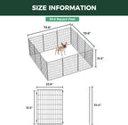 FXW MiniPaws Dog Playpen, Indoor, Yard & RV Camping, 32" H, 12 Panels | Portable, Expandable Layout, Tool-Free Setup, For Small & Medium Dogs