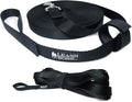 Leash Boss Long Trainer - 1 Inch Nylon Long Dog Training Leash with Storage Strap (15 Ft, Black)