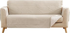 Boho Beige Loveseat Covers for 2 Cushion Couch, Water-Repellent Aztec Covers for Love Seat, Washable Quilted Couch Covers, Pet Friendly Loveseat Slipcovers (Loveseat 48", Beige)