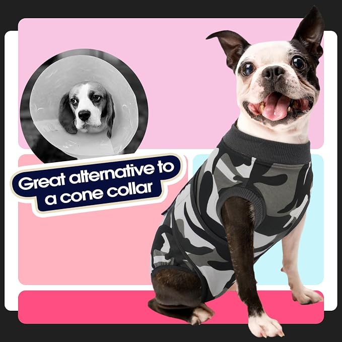 FUAMEY Dog Surgery Recovery Suit, Soft Breathable Neuter Suit for Male Dogs | Post Neuter Surgery Suit, Alternative to Cone of Shame, Wound Care for Dogs, Anti-lick Dog Recovery Suit Camouflage XXL