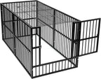 Dog Playpen 32" Height Roof | 25mm Steel Tubes, 40.8 lbs sturdy frame, rubber non-slip feet, indoor outdoor, Small Medium Dogs
