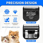 3 Pack Pet Grooming Clipper Blades with Steel Cutters, Sizes 10, 30 & 7FC, Black, Compatible with Andis, Oster A5, Wahl KM10 A5 Style Dog Clippers