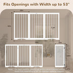 32" Extra Tall Free Standing Dog Gate Indoor, Foldable Pet Gate | for Doorways Stairs, 3-Panel Dog Fence with Support Feet for Stability, Folding Puppy Gate Easy to Carry No Drilling 54"x32"