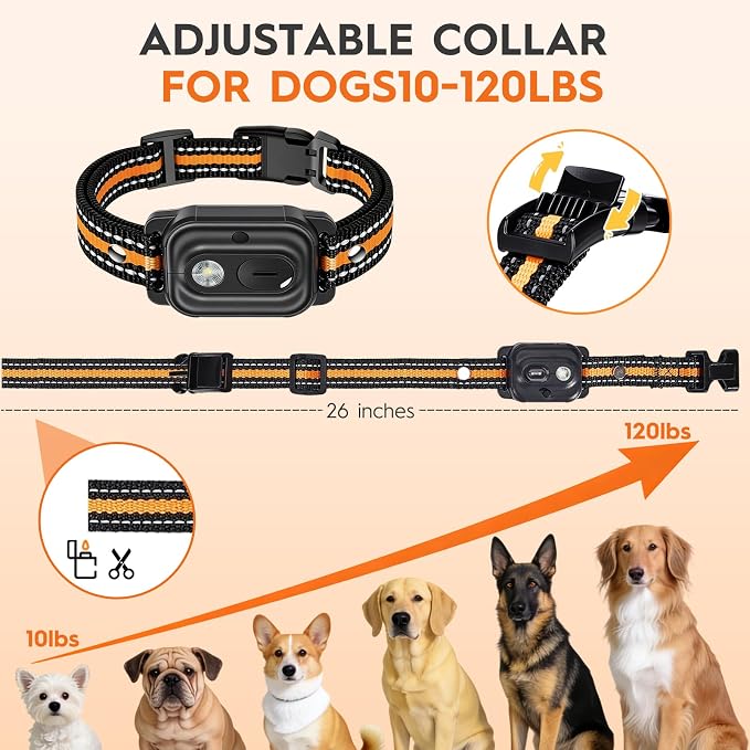 MKZ Dogs Training Collar with Remote 3300FT Dog Training Collar IPX7 Waterproof Rechargeable Safe Shock Collar for All Breed Dogs with Beep, Vibration, Safety Shock, Security Lock 10-120 lbs
