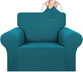 Stretch Chair Sofa Slipcover, Single Couch Cover,Peacock Blue | 1-Piece Washable Sofa Cover,Pet Friendly (31"-55") Furniture Protector Soft Jacquard Elastic Bottom for Dogs & Kids