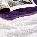Soft Waterproof Blanket for Bed Couch Sofa, Dark Purple, 50x60inches | Liquid Pee Proof Pet Blanket for Dog Puppy Cat, Reversible Sherpa Fleece Blanket for Couch Cover, Furniture Protector