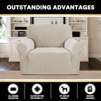 Stretch Chair Cover Chair Slipcovers with Arms 1-Piece Chair Sofa Slipcovers or Living Room Non Slip Armchair Cover Furniture Protector Dogs Pet Friendly(Armchair,Island Fossi)