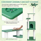 Outdoor Tall Weatherproof Cat Tree Tower with PE Board and Cat Scratch Post | 72in Green Multi-Level Cat Tree with Spacious Cat Condo,Waterproof Board,Easy to Assemble&Clean,for Indoor&Outdoor Use CTT-4