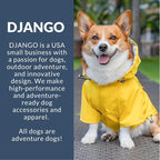 DJANGO Highland Dog Jacket & Raincoat – Water-Repellent, Lined Dog Coat with Hood, Adjustable Fit & Harness Hole – Lightweight Rain & Wind Jacket for Small & Medium Dogs up to 30 lbs (Red, Small)
