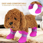 Ejoyous Dog Boots Protector, 4Pcs Silicone Pet Booties Anti Slip Dog Rain Protective Shoes for Small Dogs Doggy Puppy Doggie Pets, Dog Booties for Outdoor Walking (L)